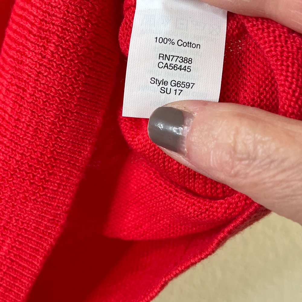 NWT J Crew Bold Red Knit Top size XL - Picture 3 of 4